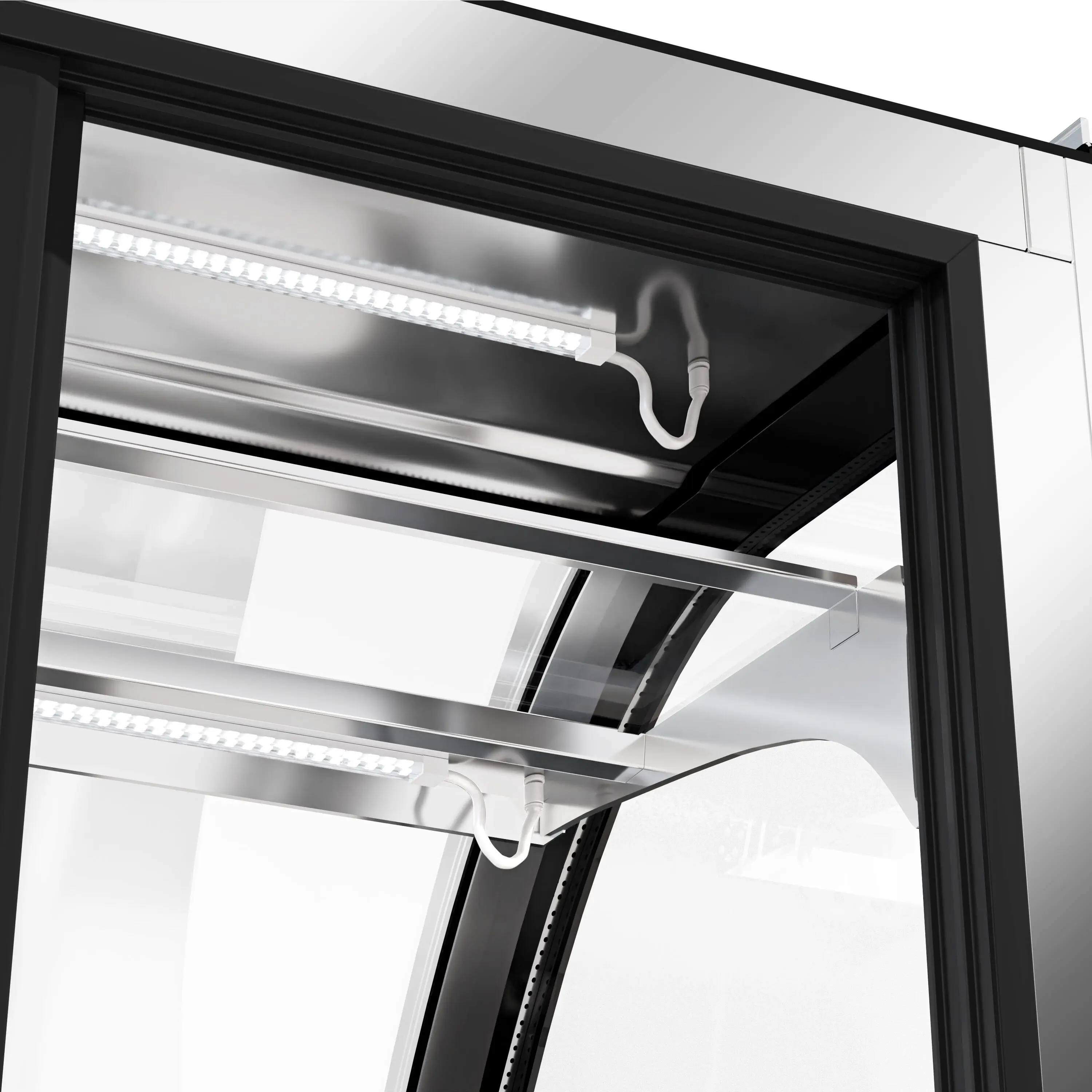Vitrina frigorifica de patiserie GGM Gastro KTH9713R (Black/Inox) - 7