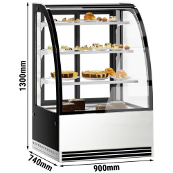 Vitrina frigorifica de patiserie GGM Gastro KTH9713R (Black/Inox) Thumb