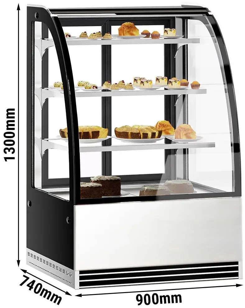 Vitrina frigorifica de patiserie GGM Gastro KTH9713R (Black/Inox) - 10