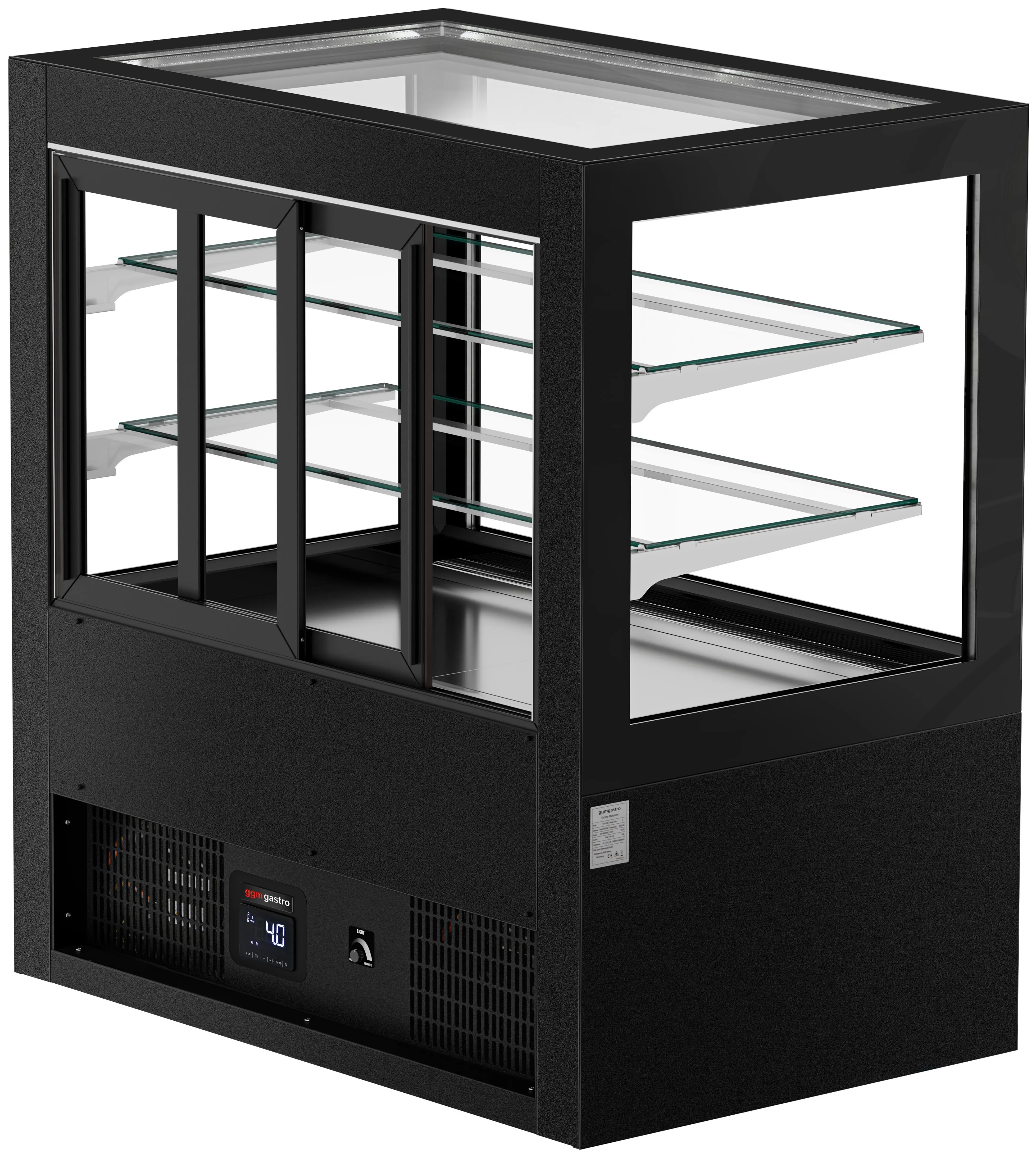Vitrina frigorifica de patiserie GGM Gastro KTVF450 (Black) - 4