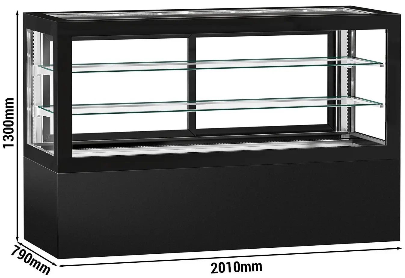 Vitrina frigorifica de patiserie GGM Gastro KTVF750 (Black) - 12