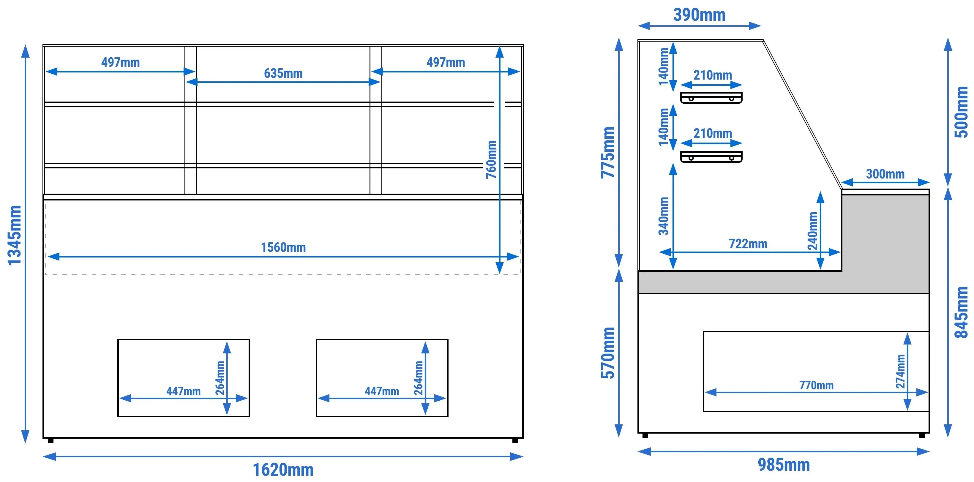 Vitrina frigorifica de patiserie GGM Gastro KUI151E-G (White/Grey) - 6