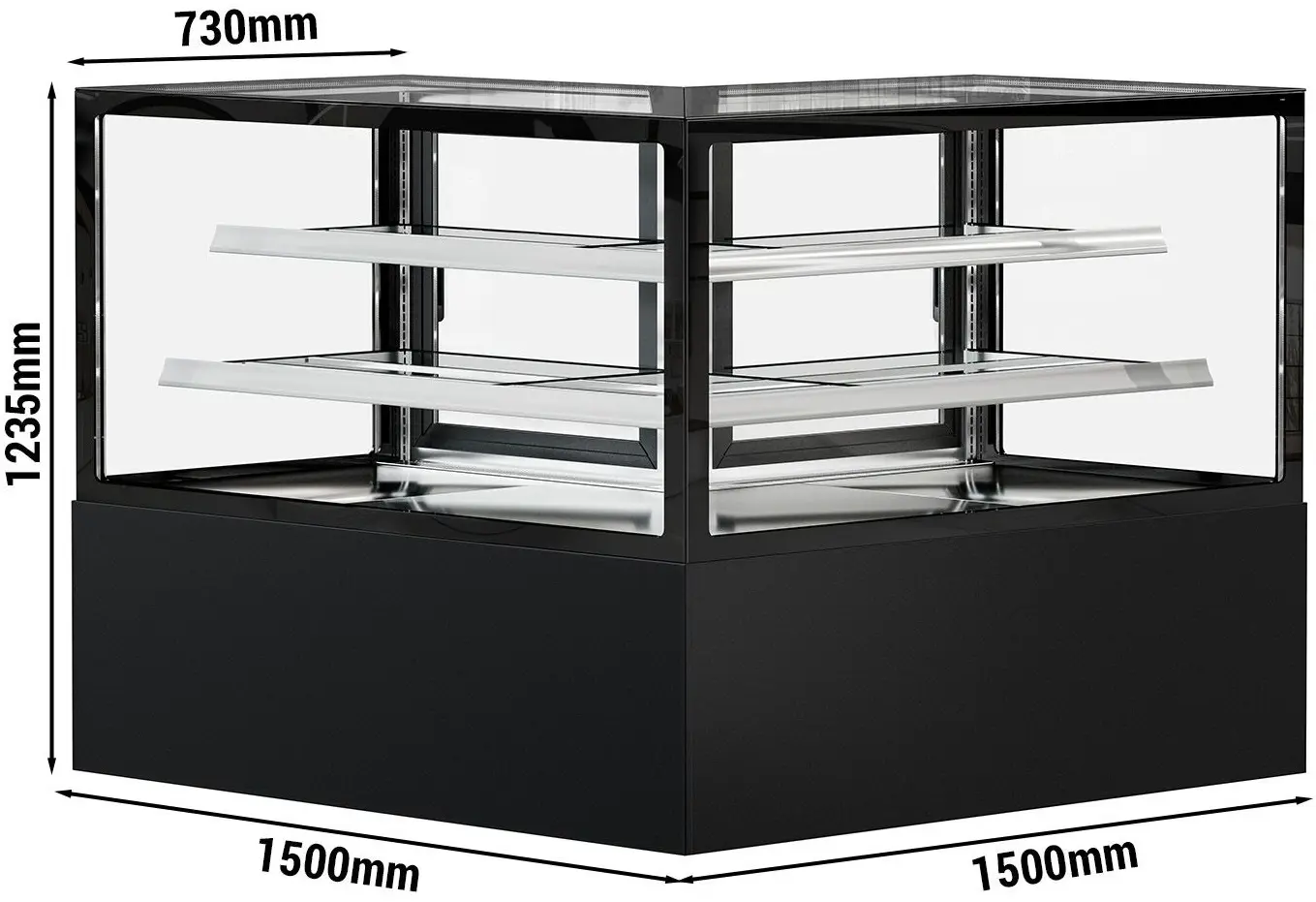 Кондитерская холодильная витрина GGM Gastro Madrid KTEG157SM (Black) - 6