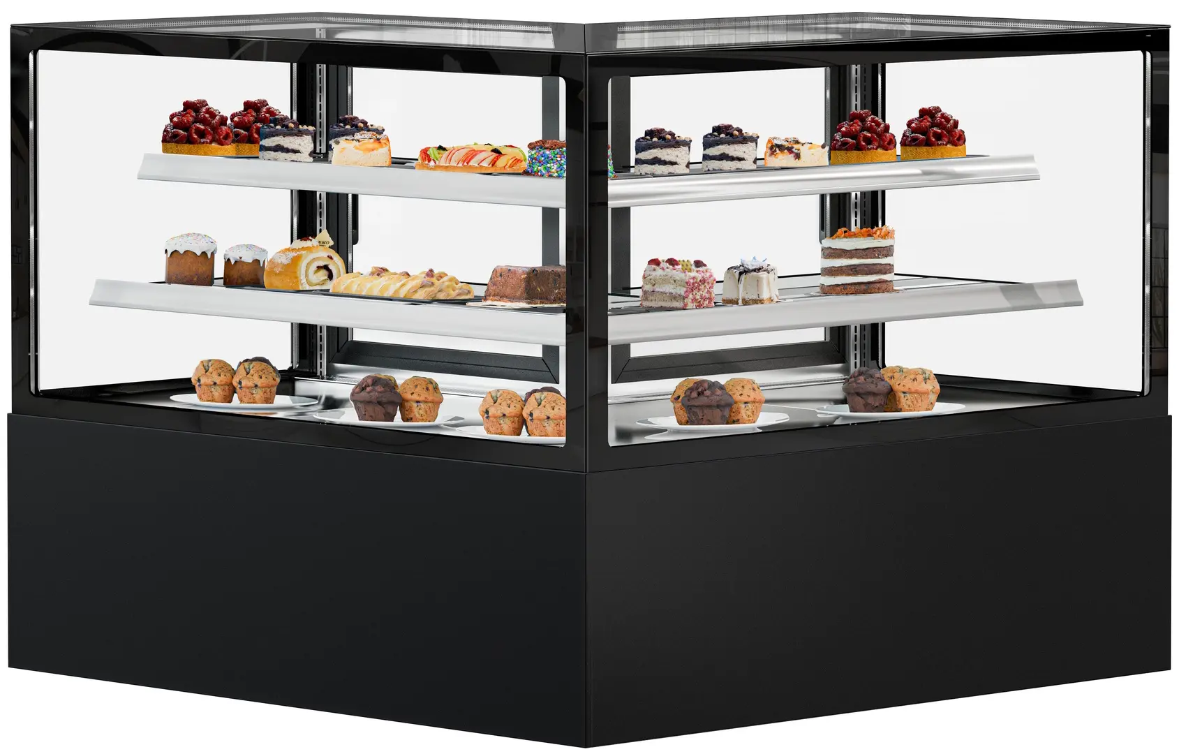 Кондитерская холодильная витрина GGM Gastro Madrid KTEG157SM (Black)
