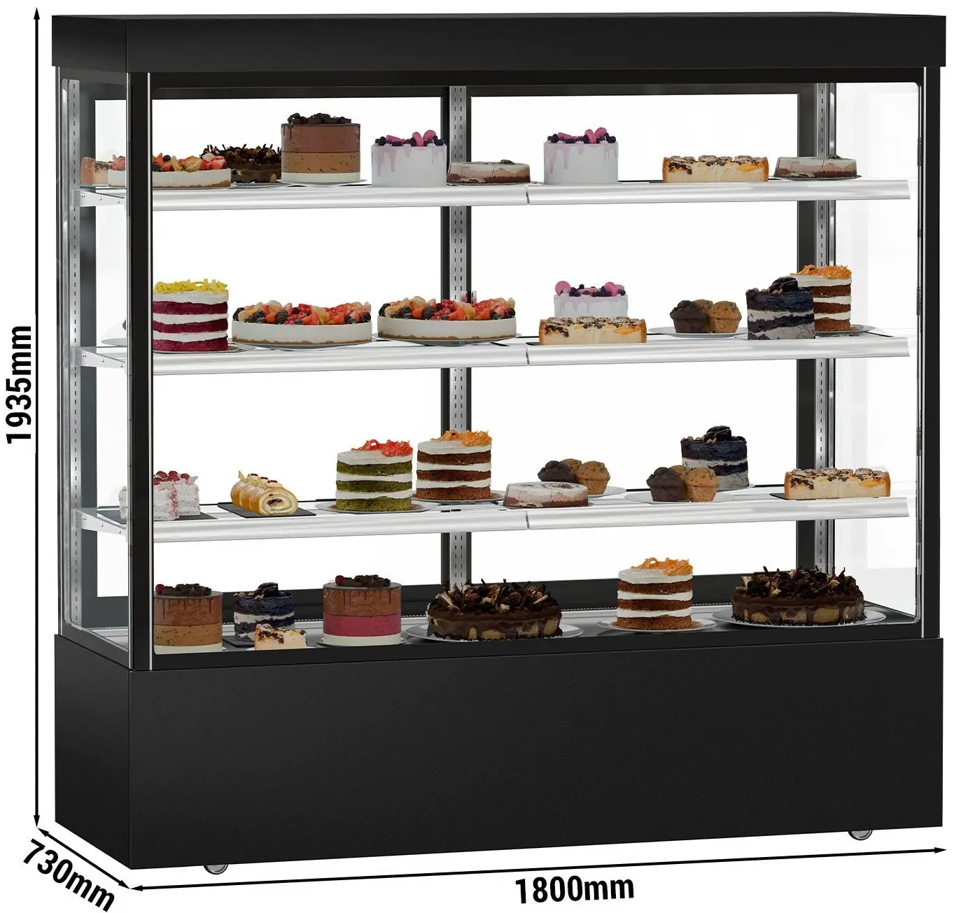 Vitrina frigorifica de patiserie GGM Gastro Madrid KTG187SM (Black) - 9