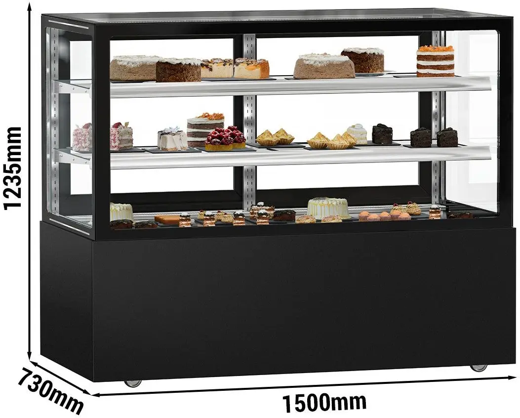 Vitrina frigorifica de patiserie GGM Gastro Madrid KTGSF157SM (Black) - 9