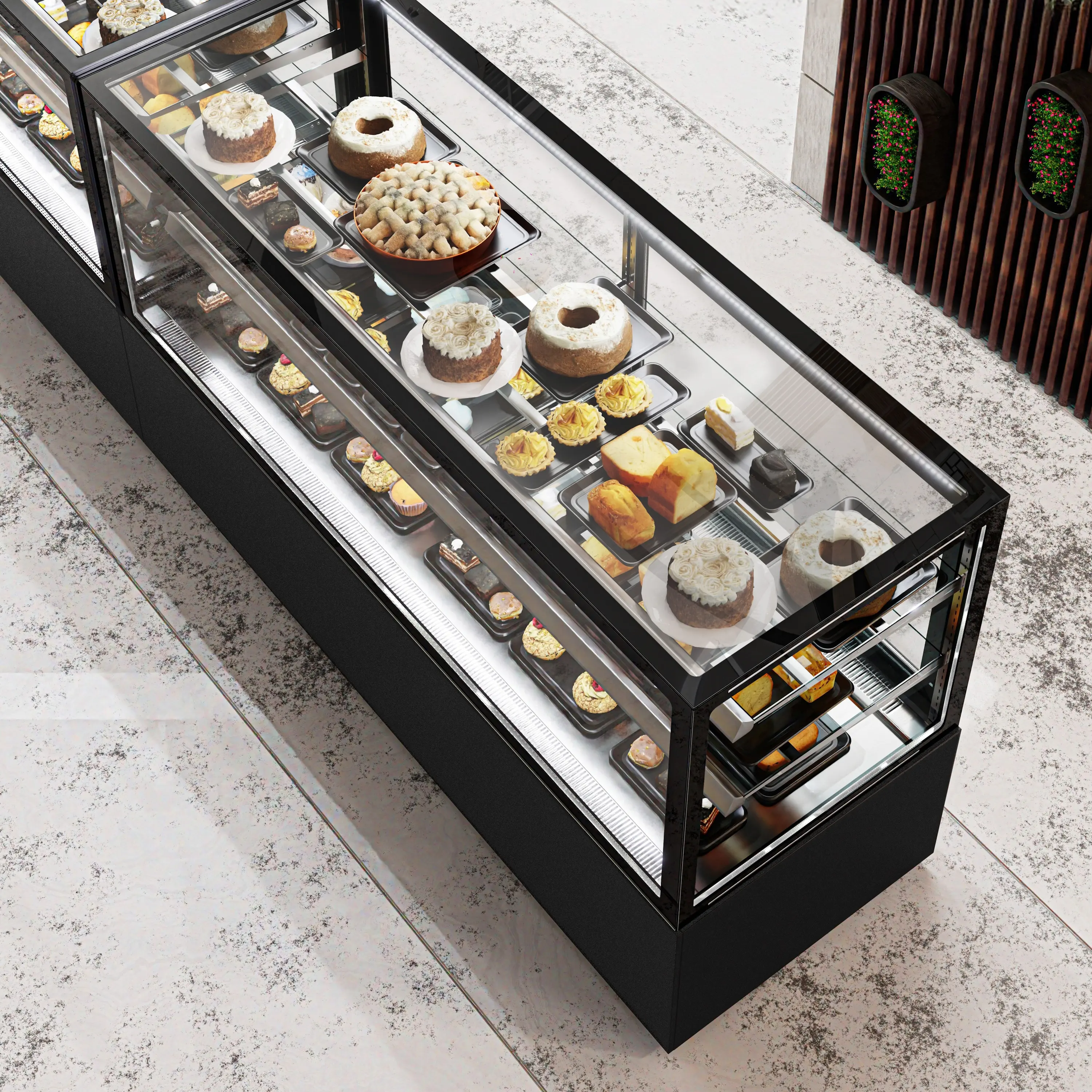 Кондитерская холодильная витрина GGM Gastro Madrid KTGSF207SM (Black) - 11