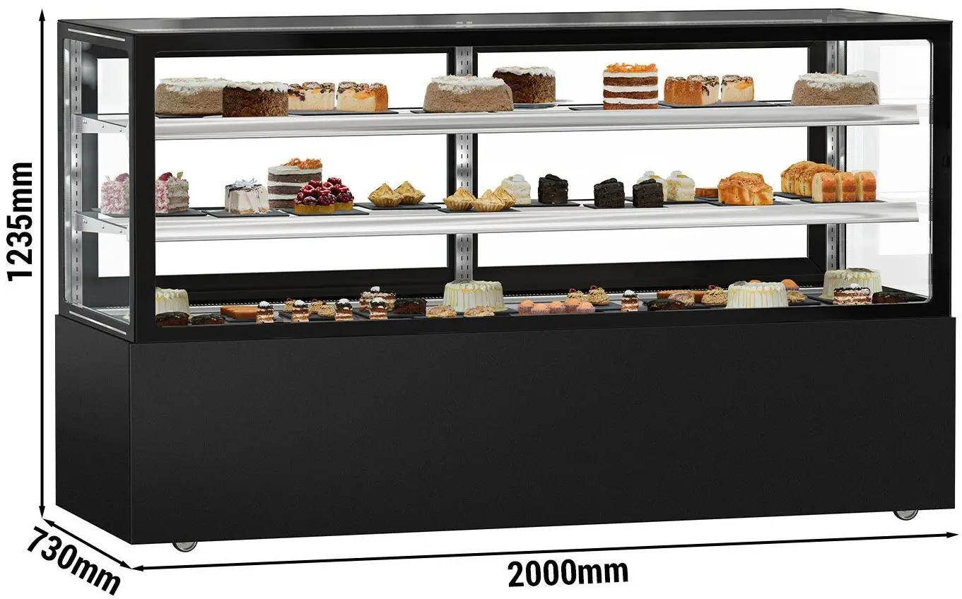 Кондитерская холодильная витрина GGM Gastro Madrid KTGSF207SM (Black) - 9