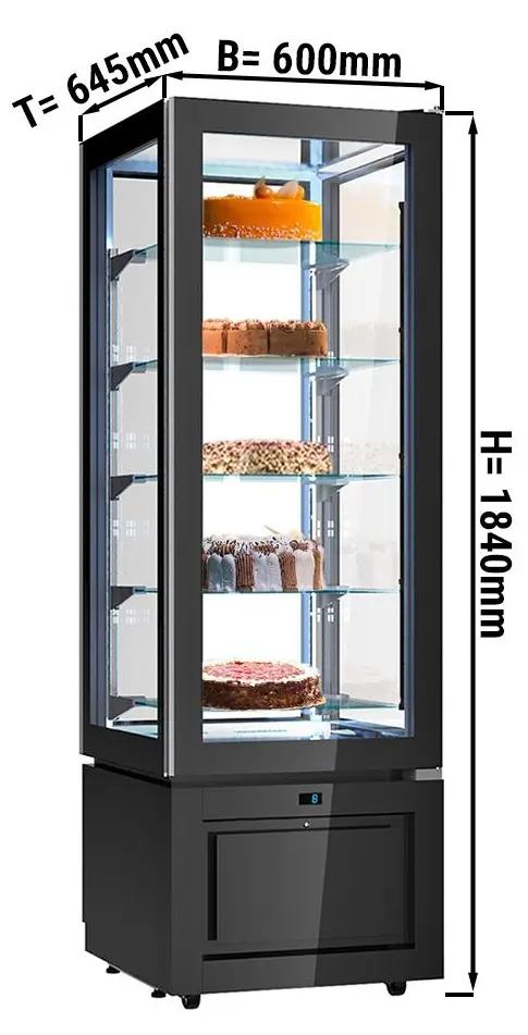 Кондитерская холодильная витрина GGM Gastro PKVS324S (Black) - 3