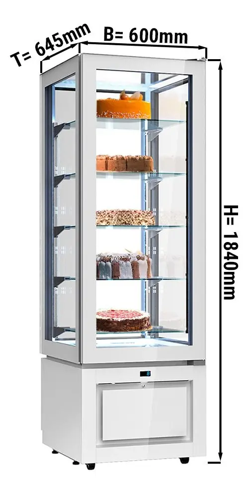 Кондитерская холодильная витрина GGM Gastro PKVS324W (White) - 3