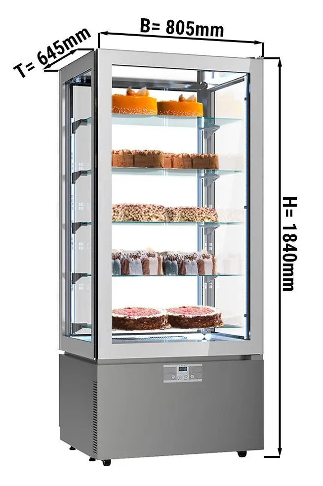 Кондитерская холодильная витрина GGM Gastro PKVS457 (Silver) - 3