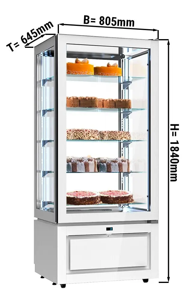 Кондитерская холодильная витрина GGM Gastro PKVS457W (White) - 3