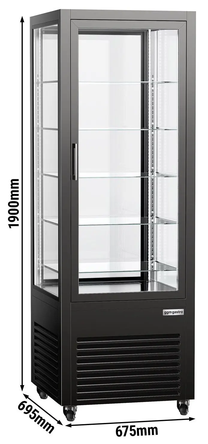 Кондитерская холодильная витрина GGM Gastro PVH550S3T2N (Black) - 9