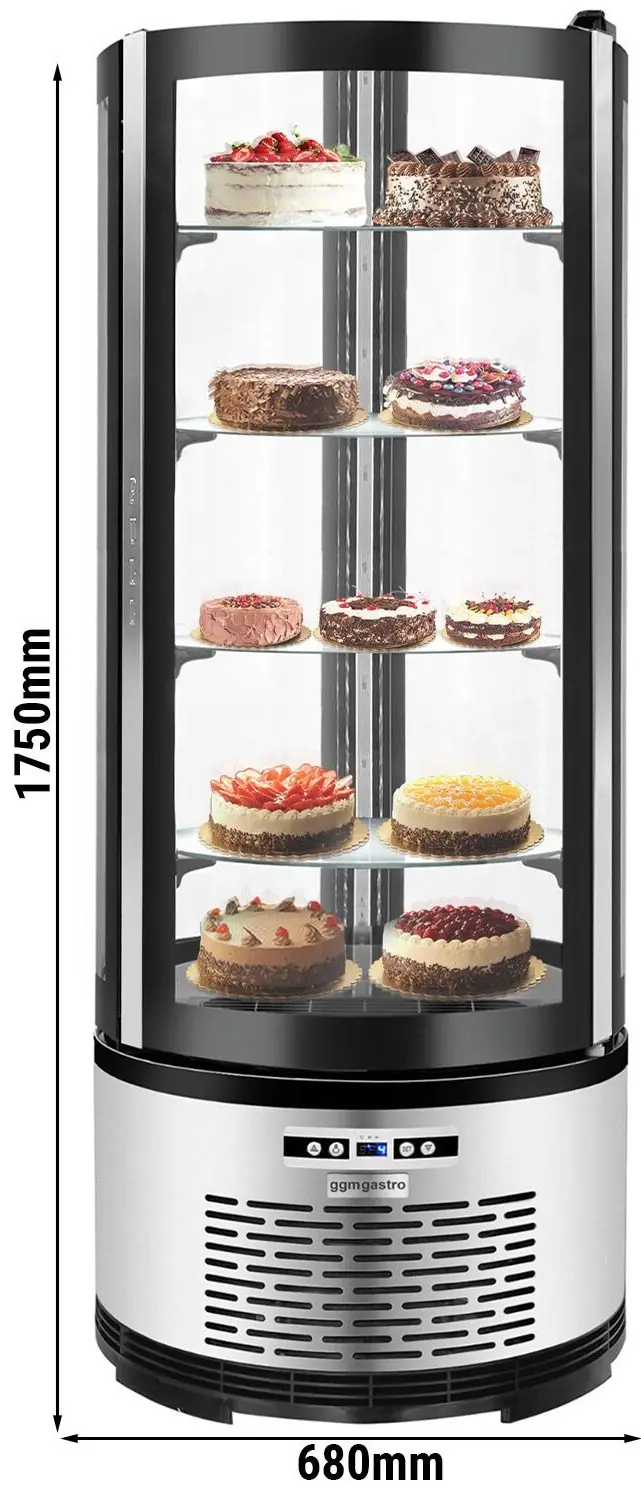 Vitrina frigorifica de patiserie GGM Gastro PVNR400R (Black/Inox) - 9