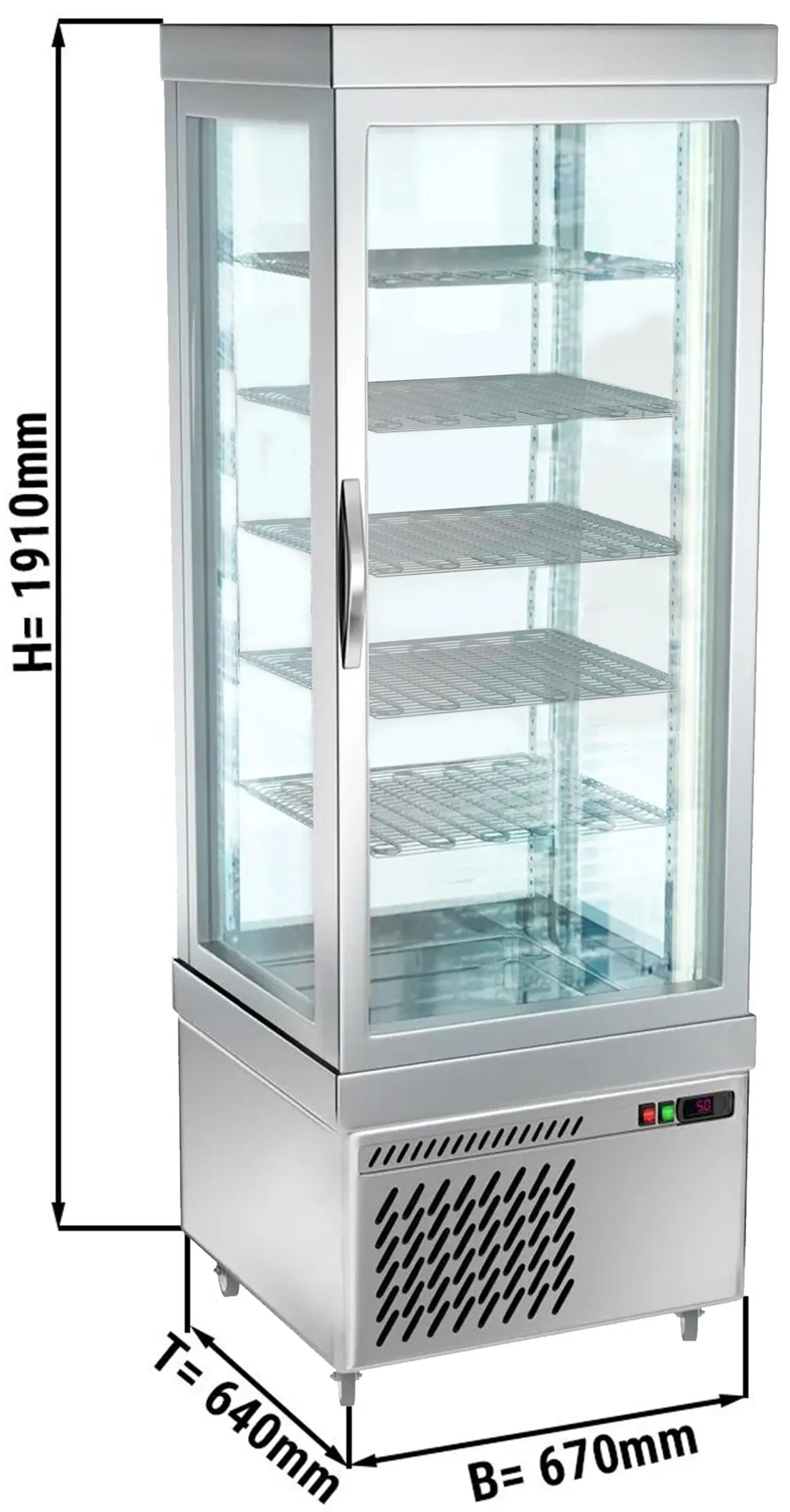 Vitrina frigorifica de patiserie GGM Gastro PVT450 (Silver) - 4