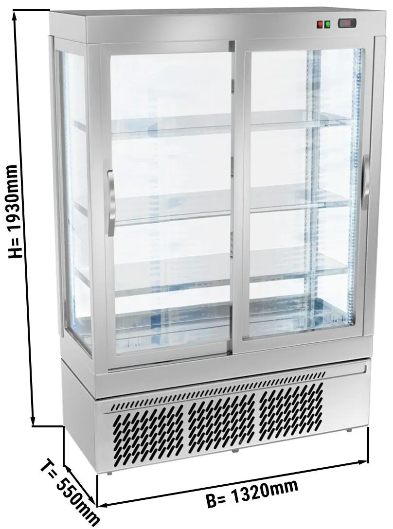 Кондитерская холодильная витрина GGM Gastro PVT855 (Silver) - 4