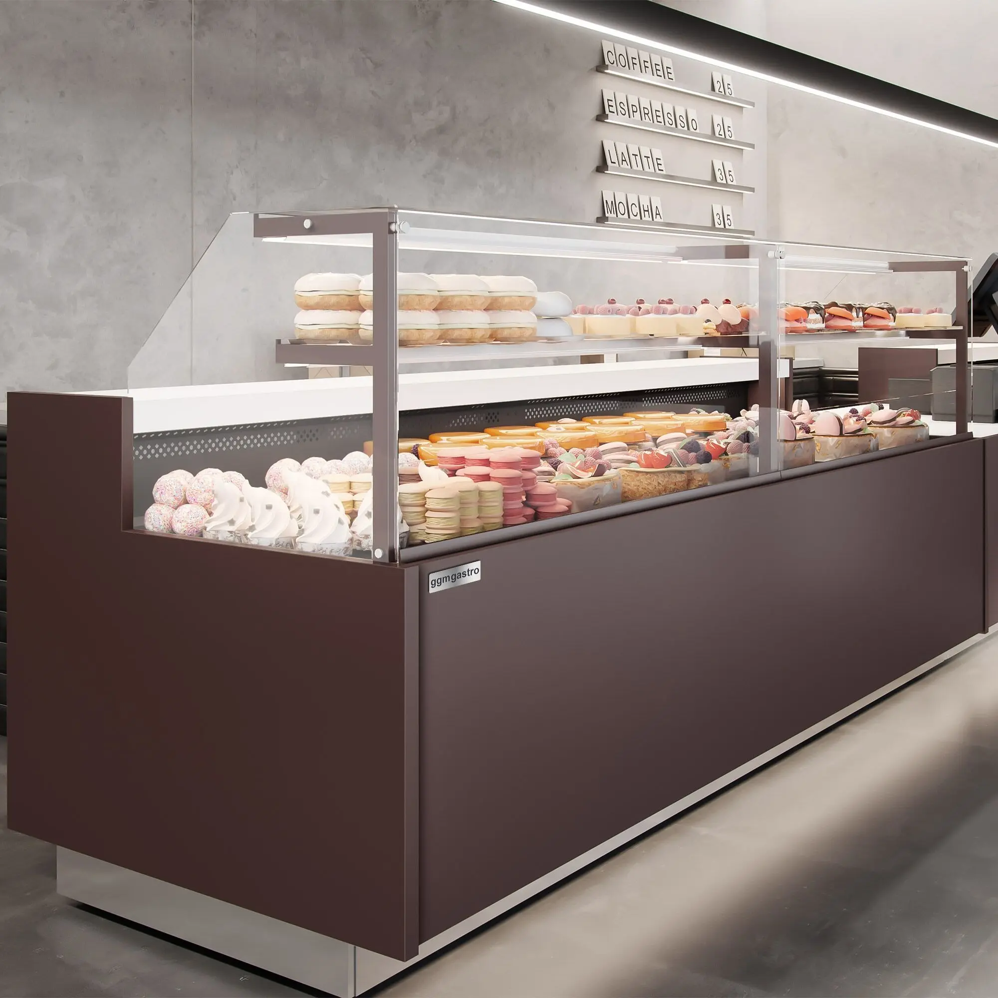 Vitrina frigorifica de patiserie GGM Gastro Riga KUI101-M (Brown) - 3