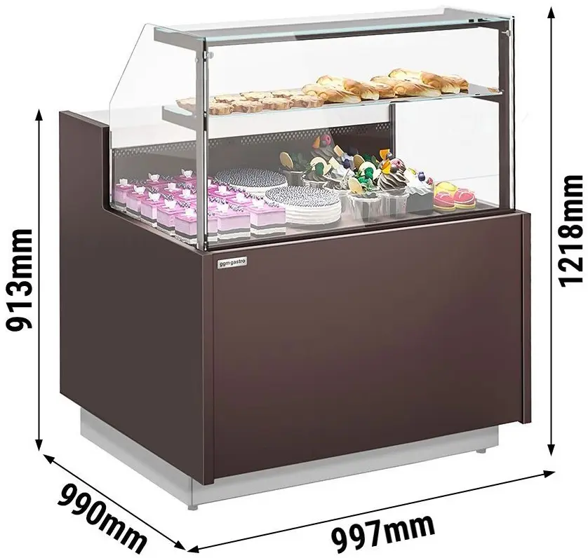 Vitrina frigorifica de patiserie GGM Gastro Riga KUI101-M (Brown) - 6
