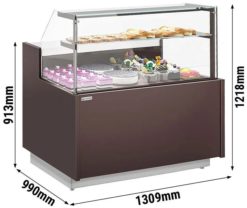 Vitrina frigorifica de patiserie GGM Gastro Riga KUI141-M (Brown) - 6