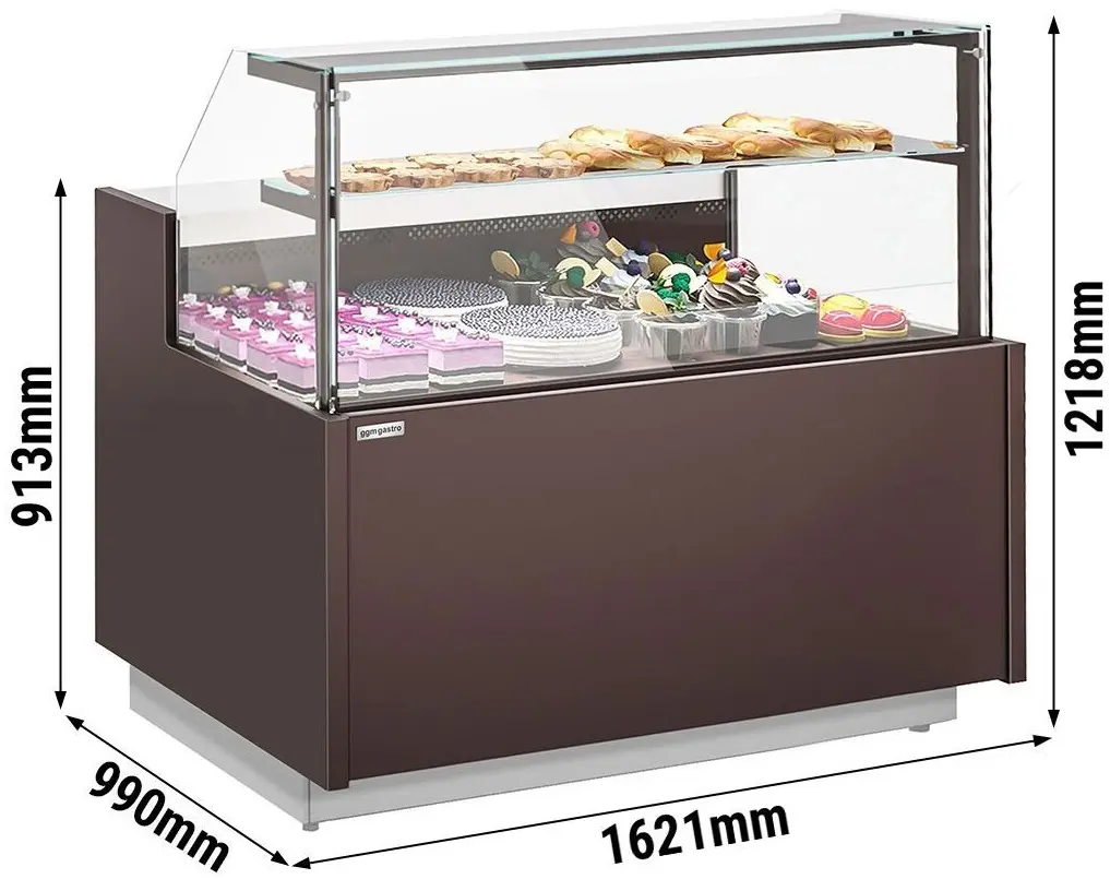 Vitrina frigorifica de patiserie GGM Gastro Riga KUI171-M (Brown) - 6