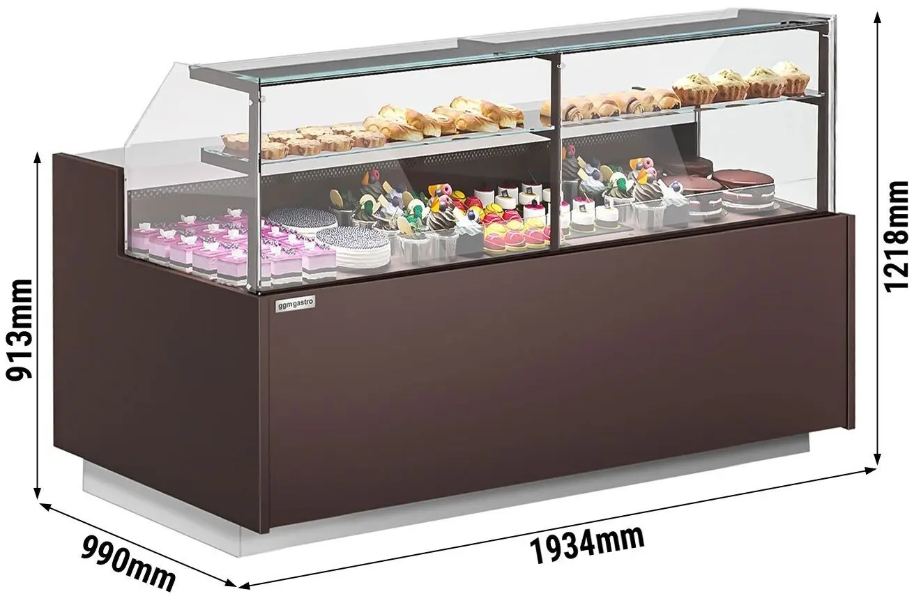 Vitrina frigorifica de patiserie GGM Gastro Riga KUI201-M (Brown) - 6