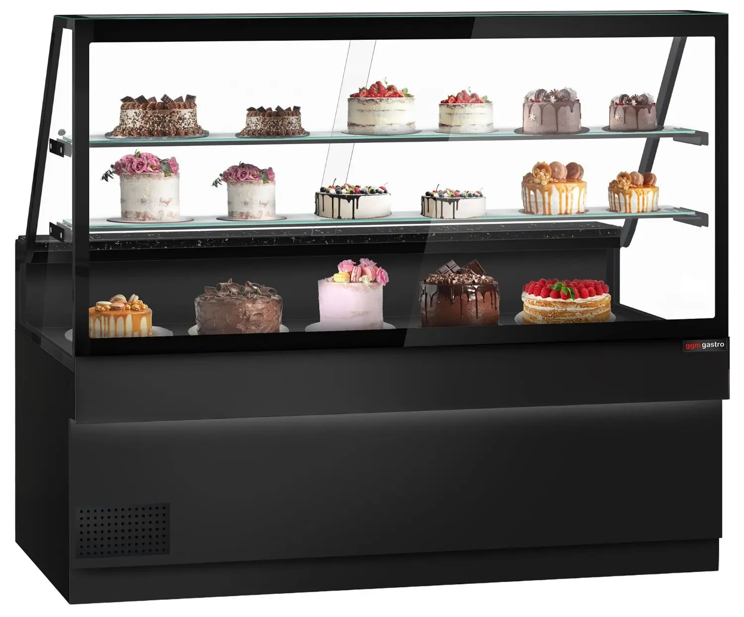 Vitrina frigorifica de patiserie GGM Gastro Toronto KTE200-S (Black)
