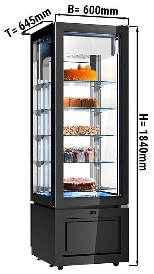 Кондитерская морозильная витрина GGM Gastro PTKVS324S (Black) - 3