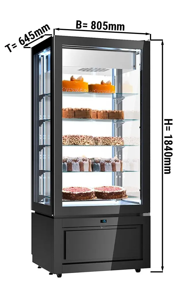 Кондитерская морозильная витрина GGM Gastro PTKVS457S (Black) - 3