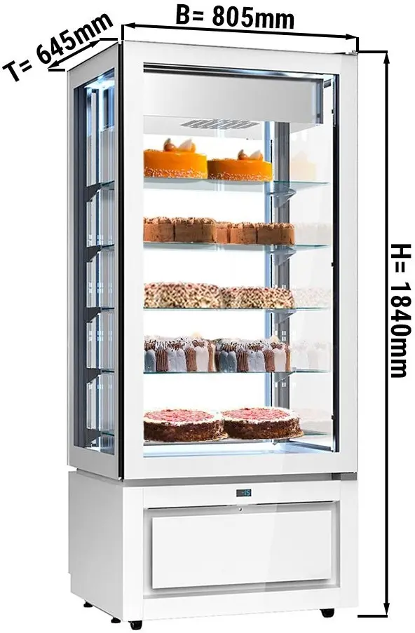 Vitrina frigorifica de patiserie GGM Gastro PTKVS457W (White) - 3
