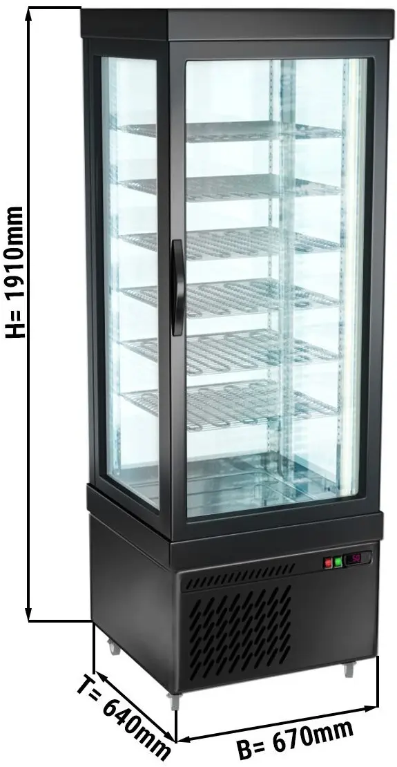Vitrina congelator de patiserie GGM Gastro PVT450M-SW (Black) - 3