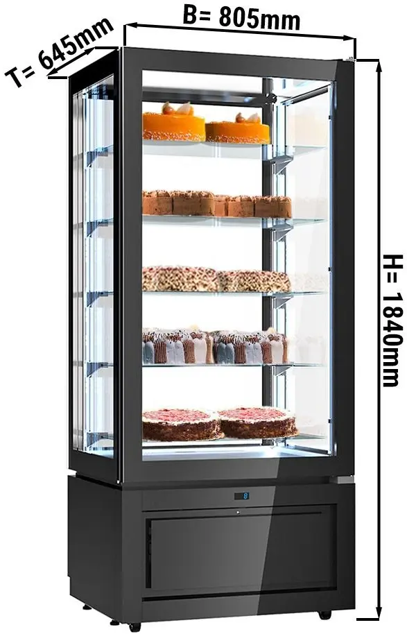 Кондитерская витрина GGM Gastro PKVS457S (Black) - 3