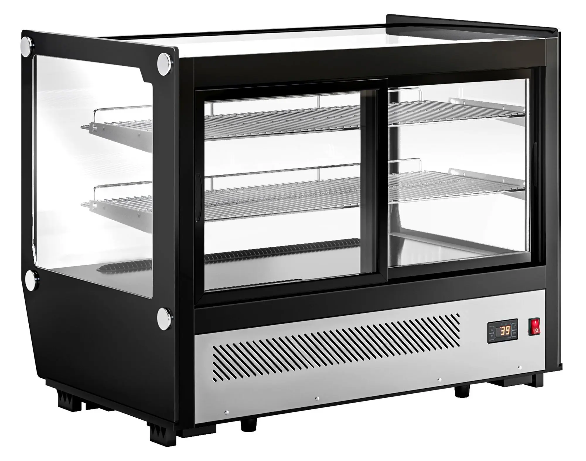 Кондитерская витрина настольная GGM Gastro TKVGNR160 (Black/Inox) - 6