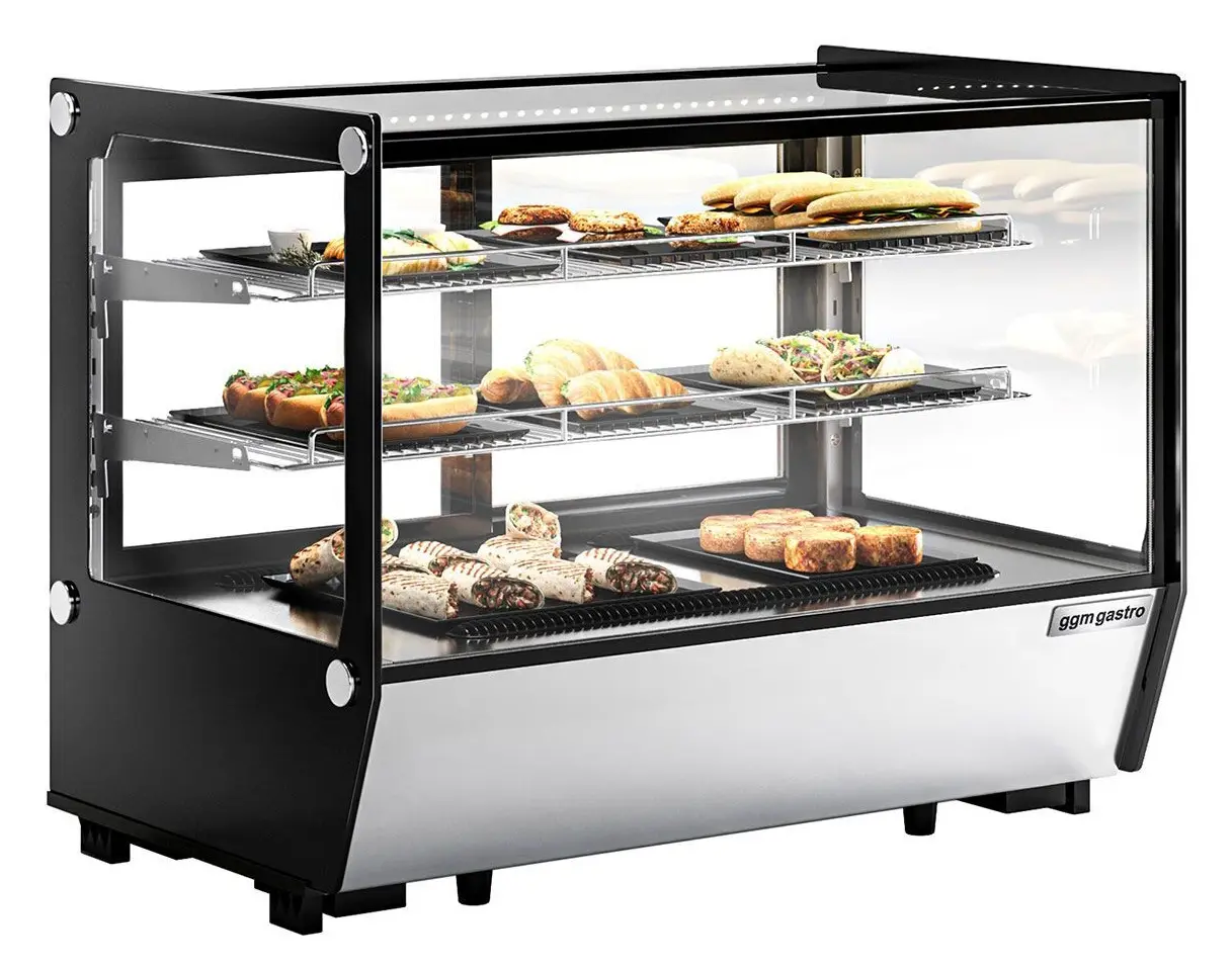 Кондитерская витрина настольная GGM Gastro TKVGNR160 (Black/Inox)