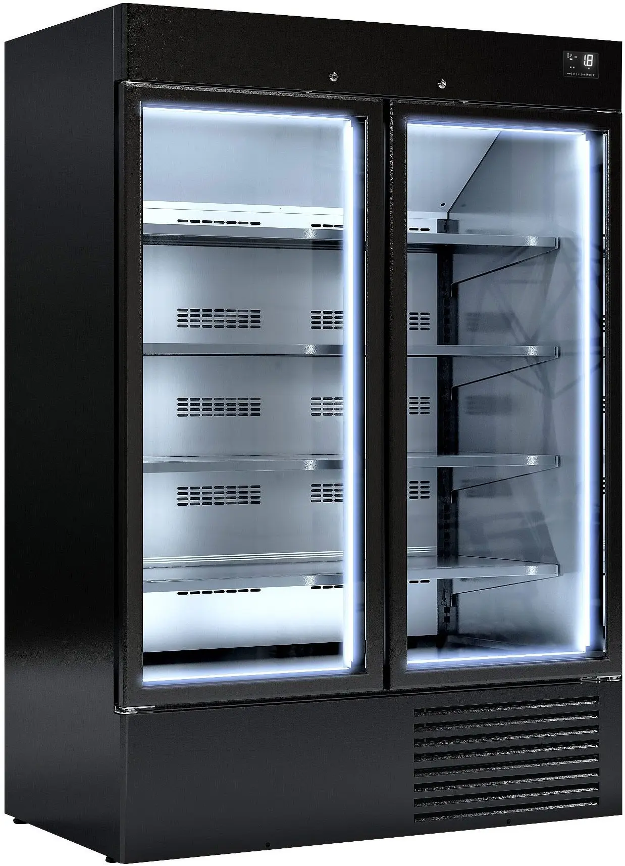 Vitrina congelator pentru supermarket GGM Gastro TKI1310S (Black) - 2