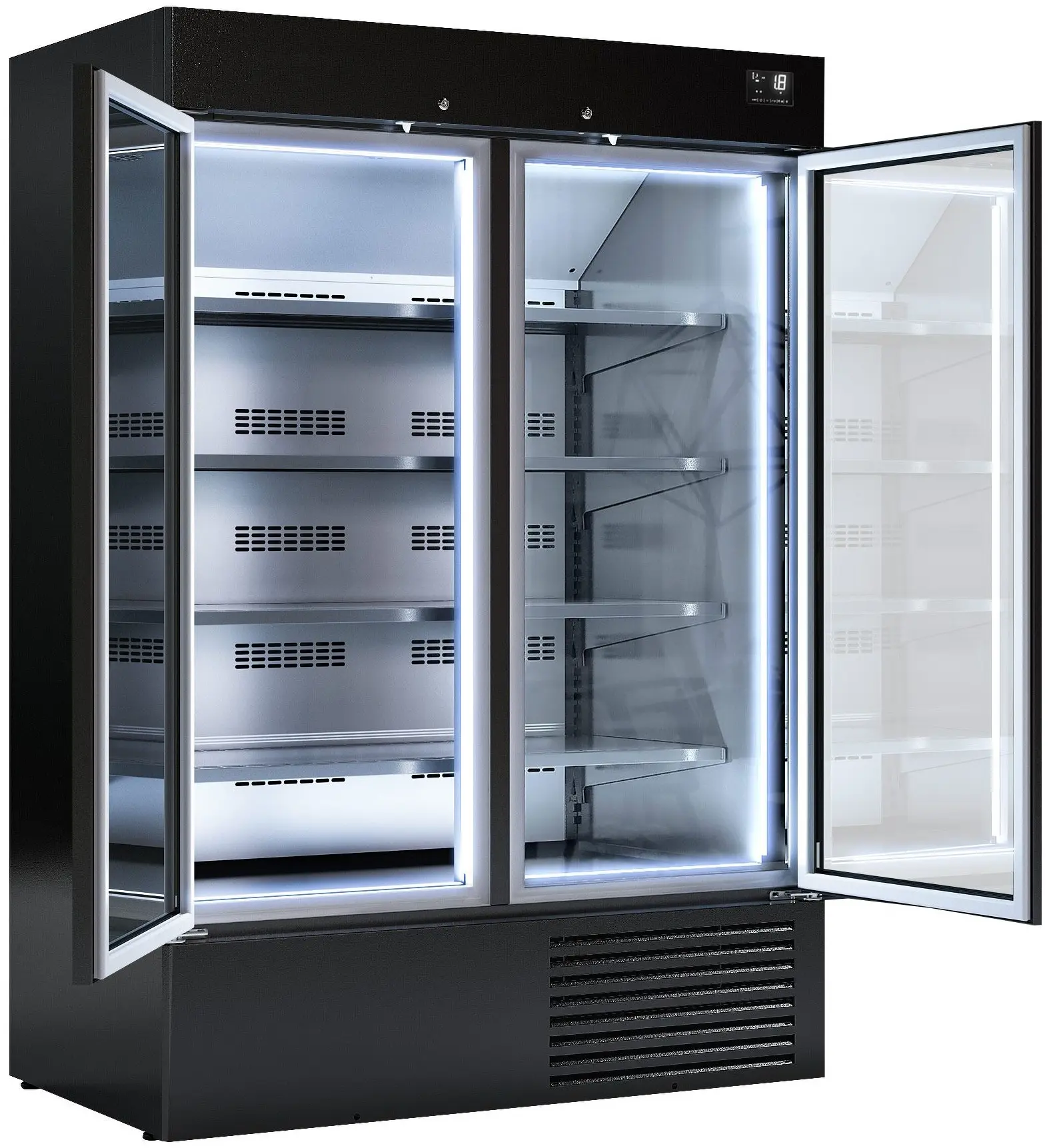 Vitrina congelator pentru supermarket GGM Gastro TKI1310S (Black) - 3