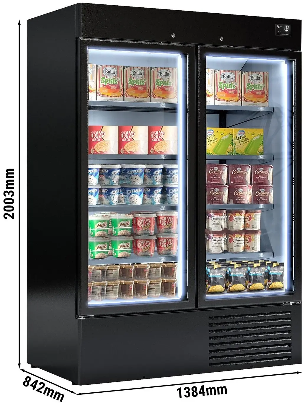Vitrina congelator pentru supermarket GGM Gastro TKI1310S (Black) - 4