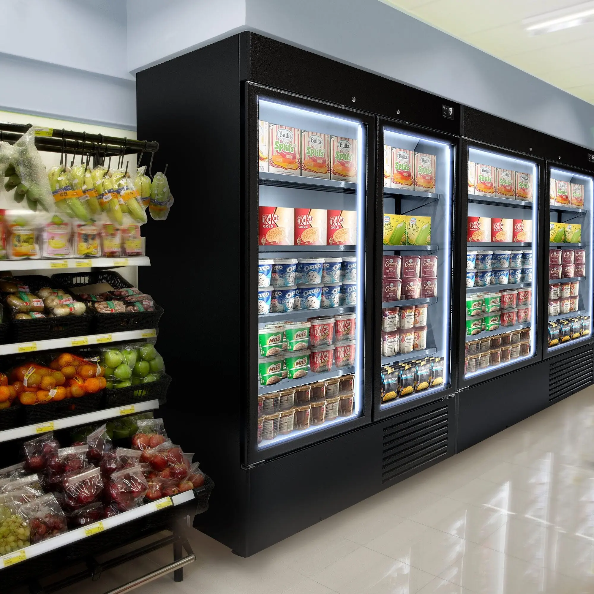 Vitrina congelator pentru supermarket GGM Gastro TKI1310S (Black) - 5
