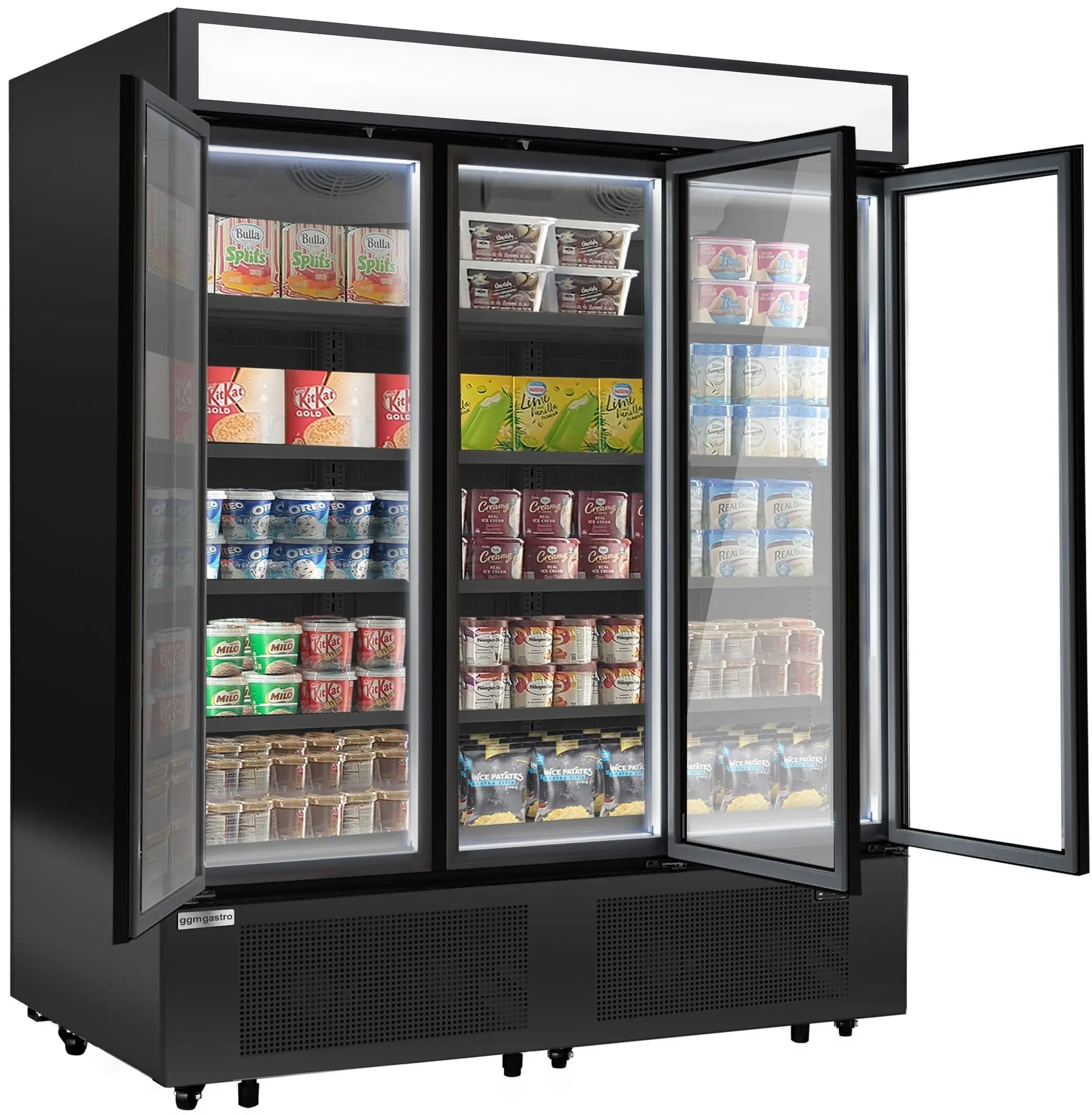 Vitrina congelator pentru supermarket GGM Gastro TKSU891 (Black) - 2
