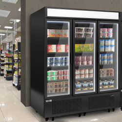 Vitrina congelator pentru supermarket GGM Gastro TKSU891 (Black) Thumb