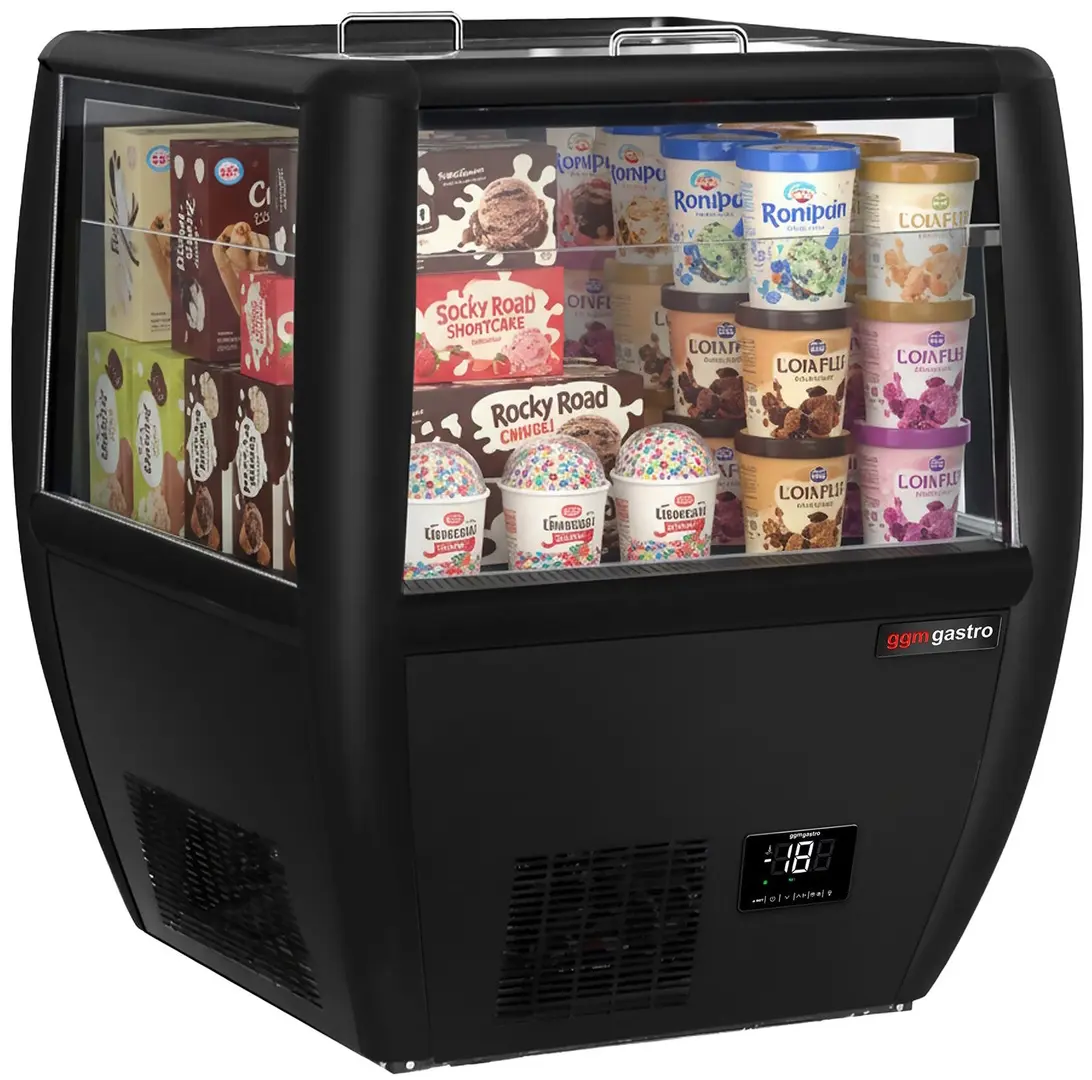 Vitrina congelator pentru supermarket GGM Gastro TTS87GS (Black)