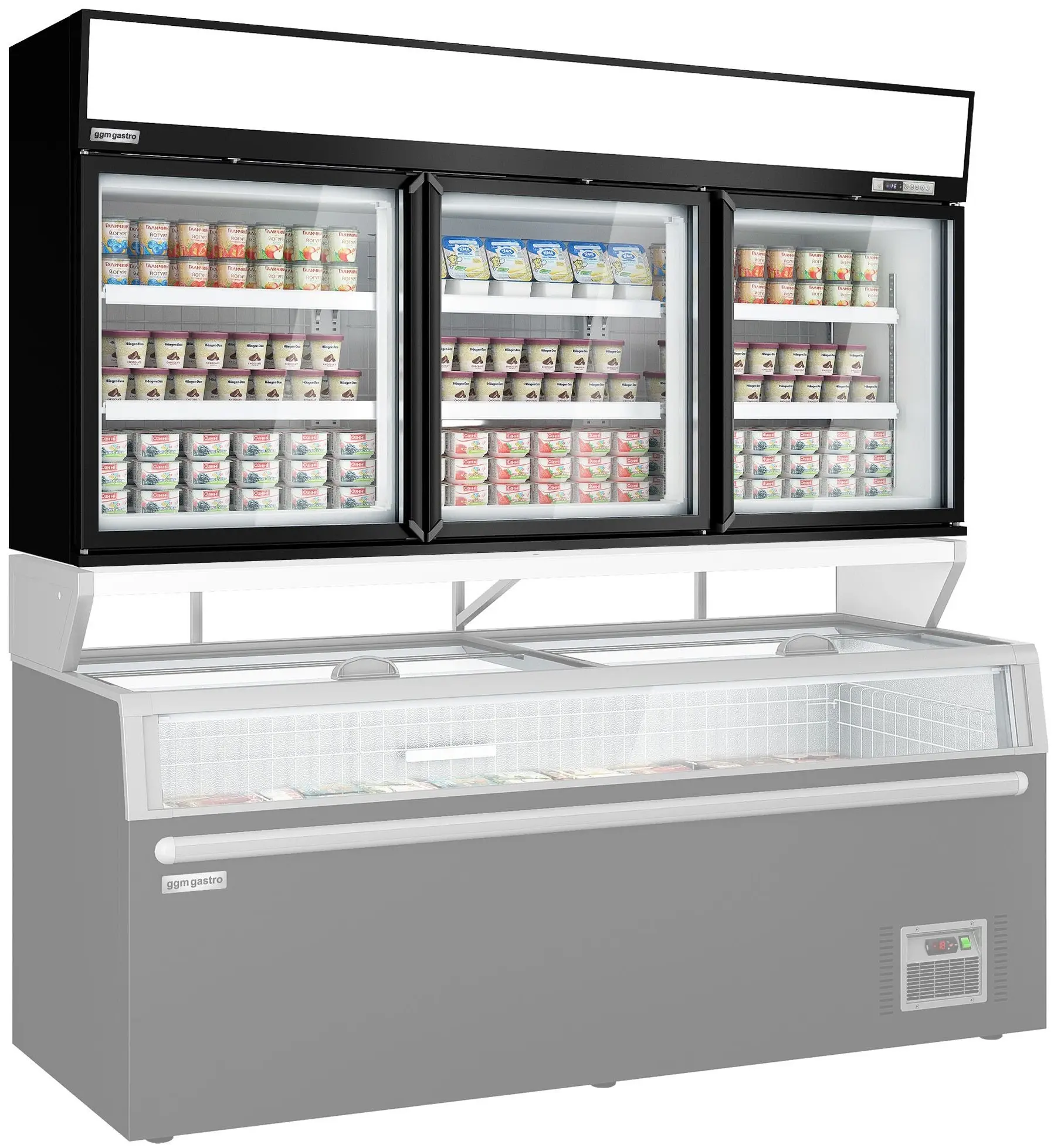 Vitrina congelator pentru supermarket GGM Gastro WTBIC3 (Black) - 7