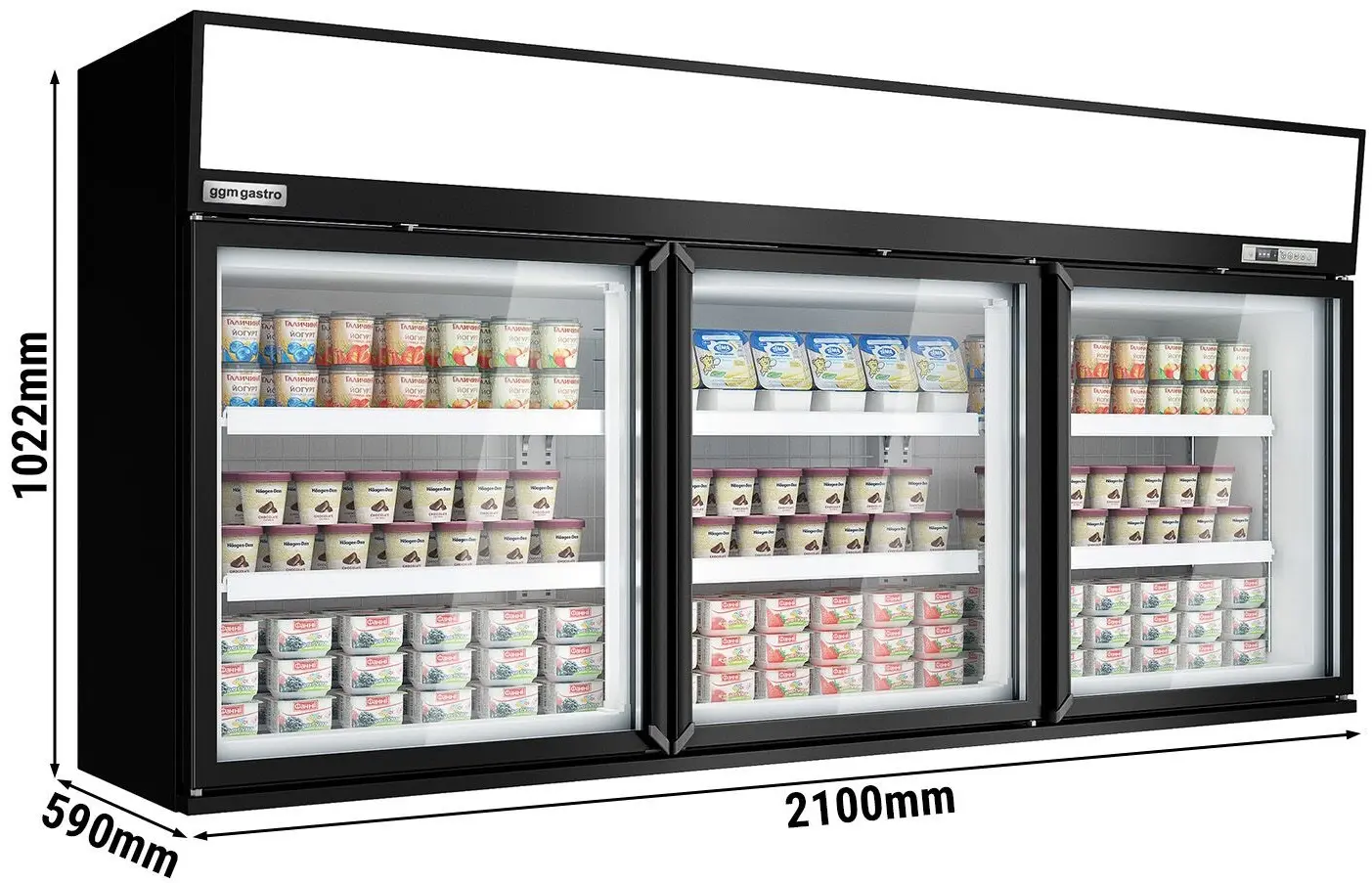 Vitrina congelator pentru supermarket GGM Gastro WTBIC3 (Black) - 8