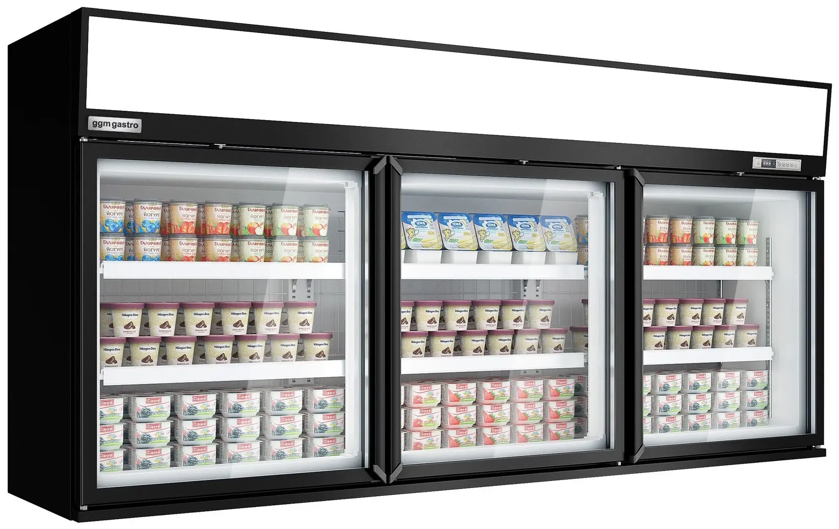 Vitrina congelator pentru supermarket GGM Gastro WTBIC3 (Black)