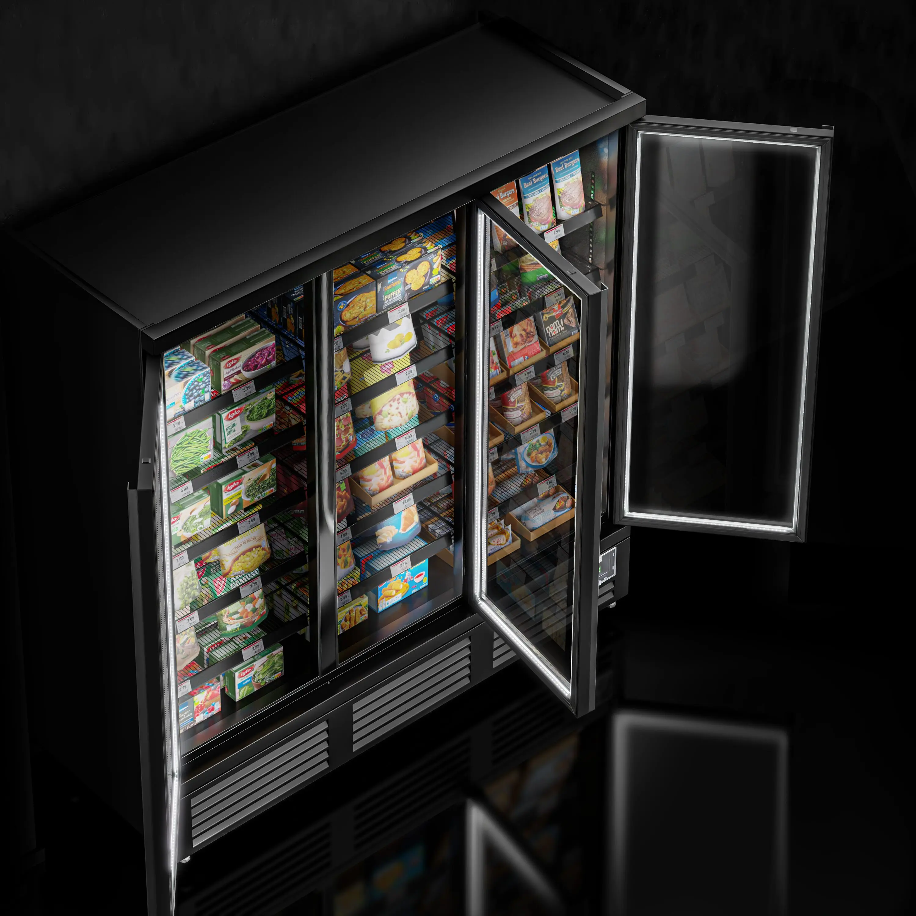 Морозильная витрина для магазина GGM Gastro WTBL1100 (Black) - 8