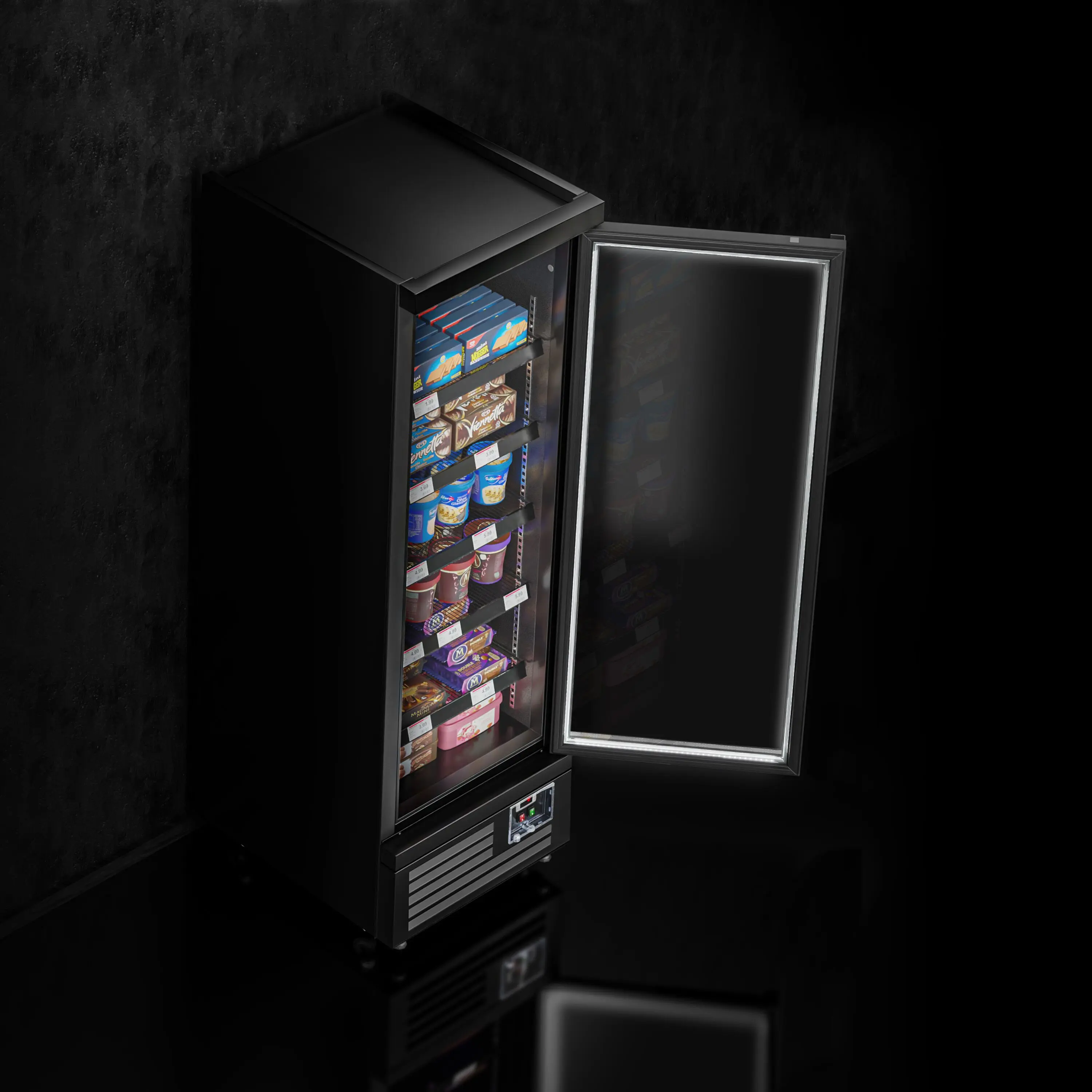Морозильная витрина для магазина GGM Gastro WTBL300 (Black) - 13