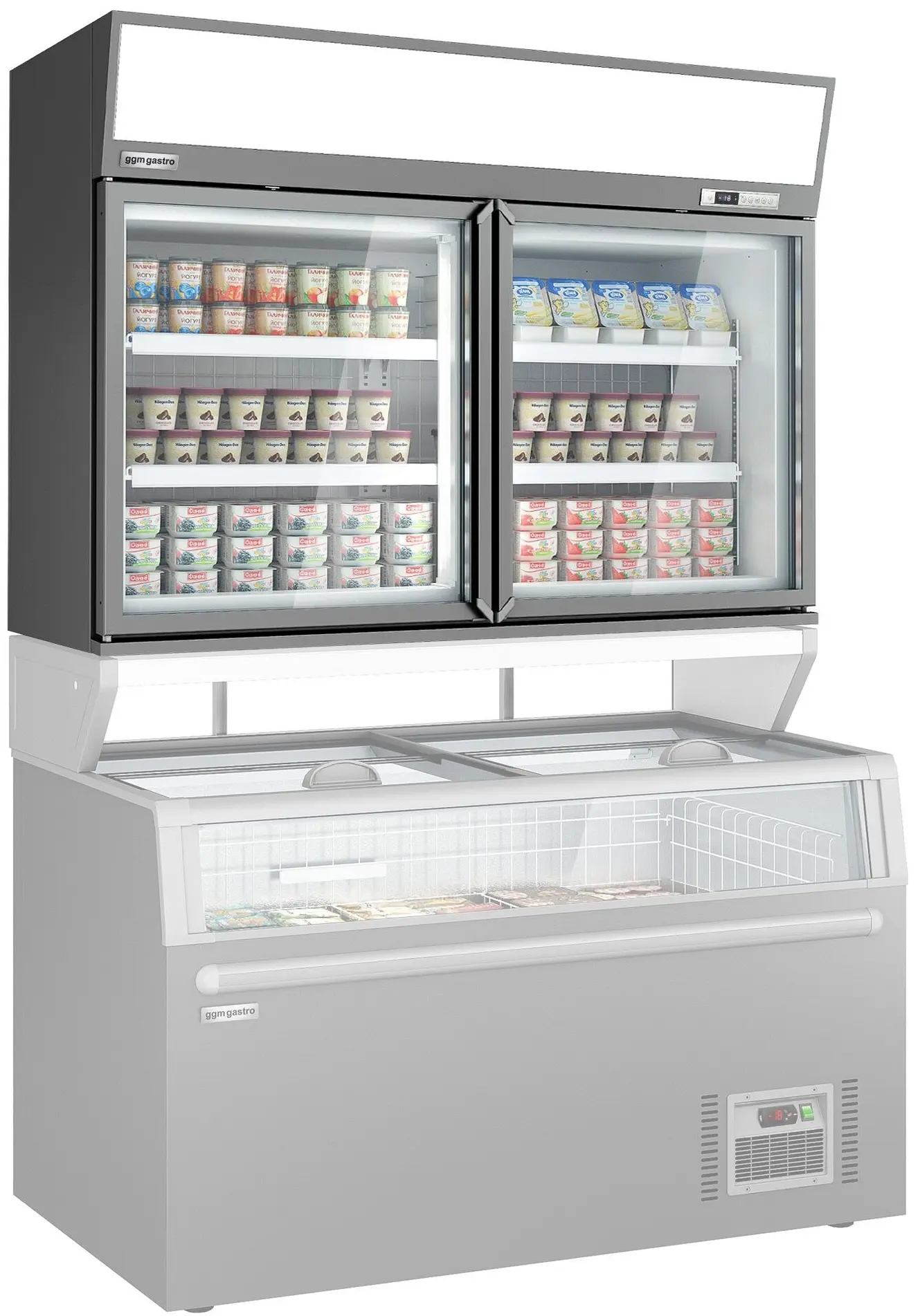 Vitrina congelator pentru supermarket GGM Gastro WTGIC2 (Grey) - 9