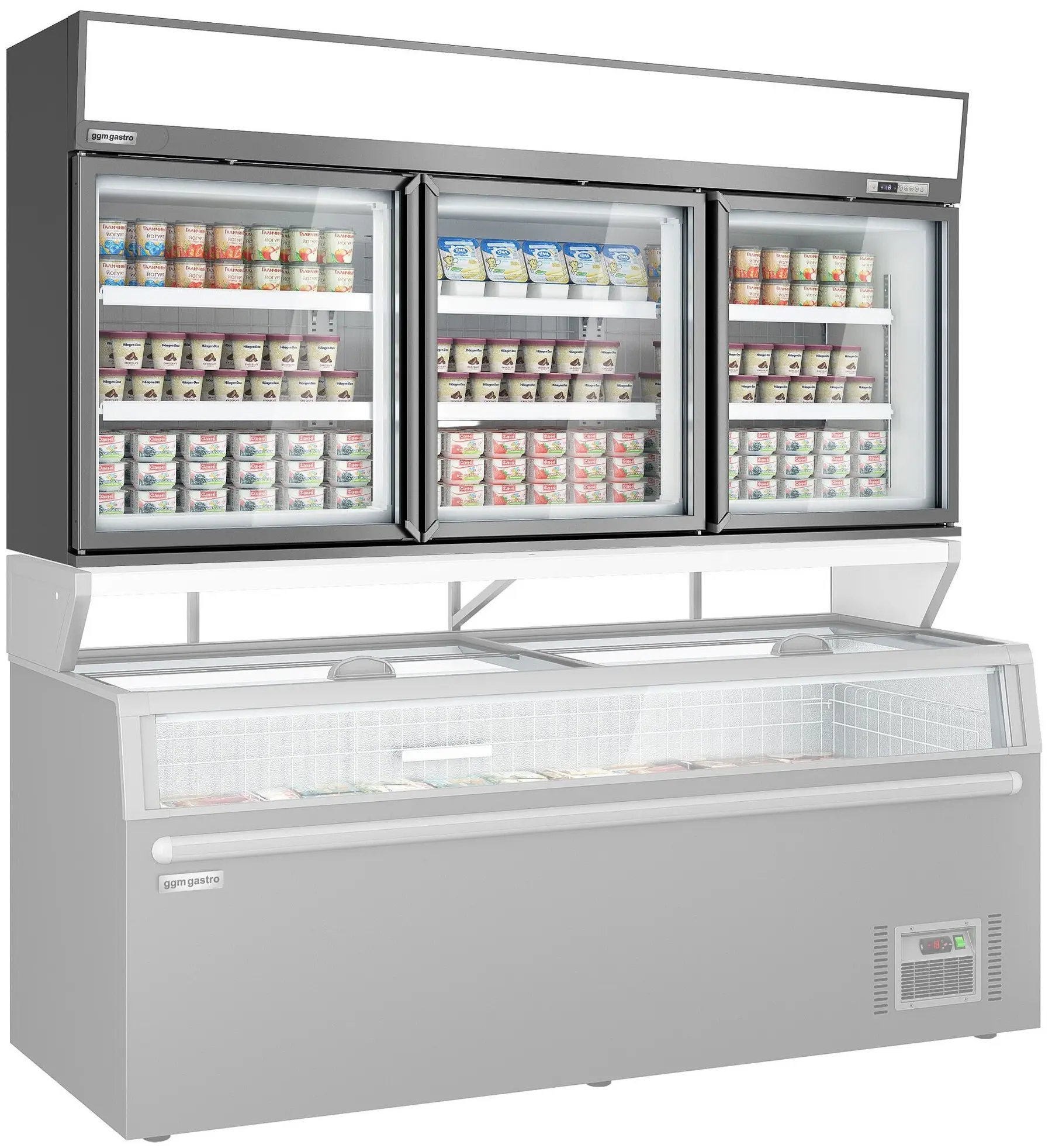 Vitrina congelator pentru supermarket GGM Gastro WTGIC3 (Grey) - 8