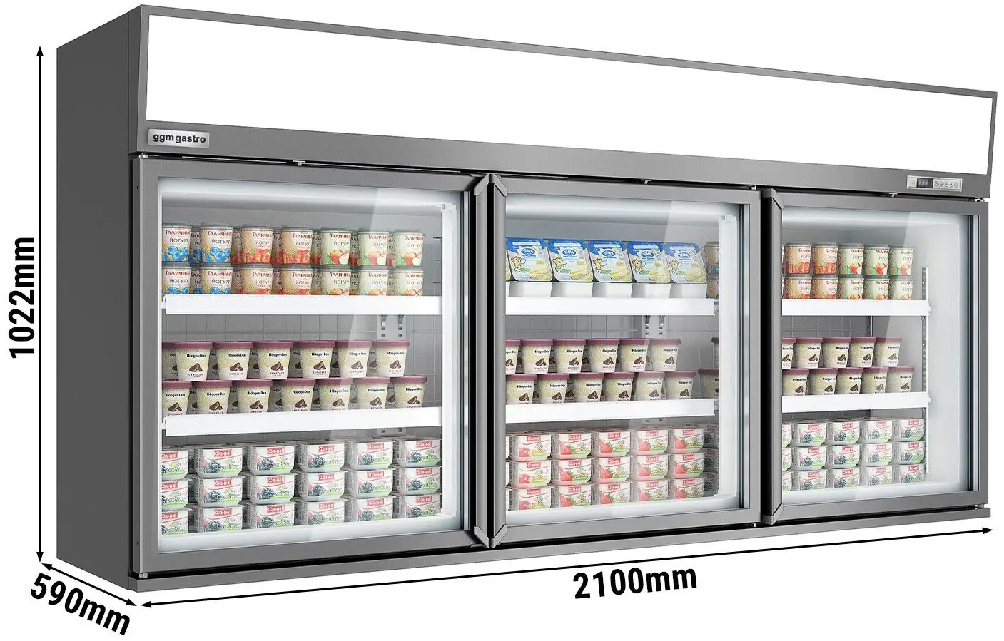Vitrina congelator pentru supermarket GGM Gastro WTGIC3 (Grey) - 9