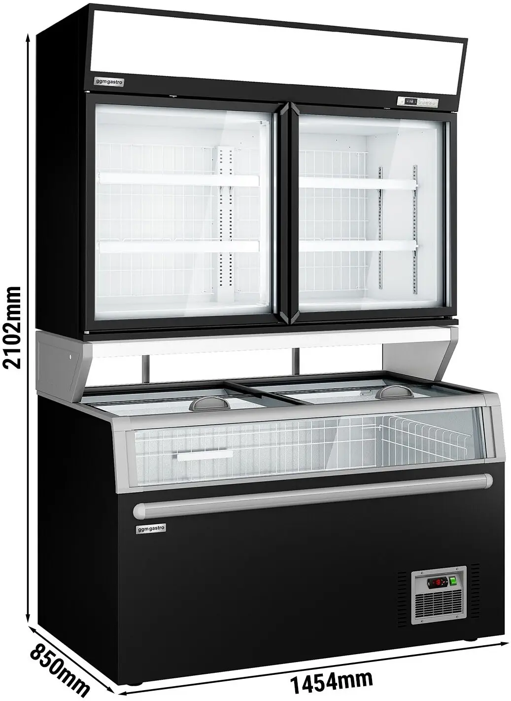 Морозильная витрина с бонетой GGM Gastro WTBIC2#TIEBIC2 (Black) - 14
