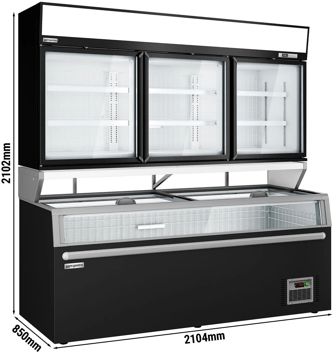 Vitrina congelatoare cu insulă GGM Gastro WTBIC3#TIEBIC3 (Black) - 15